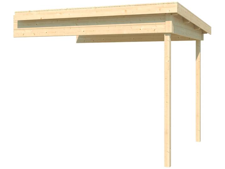 Schleppdach LASITA MAJA Zambezi 200 , beige (naturbelassen), B:2.600cm H:2.109cm T:2.246cm, Massivholz, Gartenhaus-Anbaudächer, Schleppdach, Dachverlängerung 28 mm