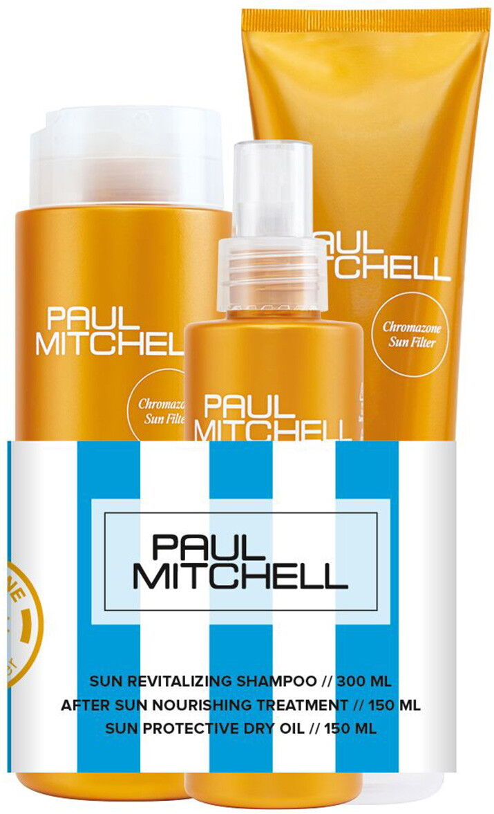 600ml Paul Mitchell Sun Trio (Shampoo 300ml + Treatment 150ml + Oil 150ml)