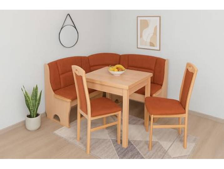 moebel direkt online Truheneckbankgruppe (4teilig) Madrid I buche Natur/Terracotta