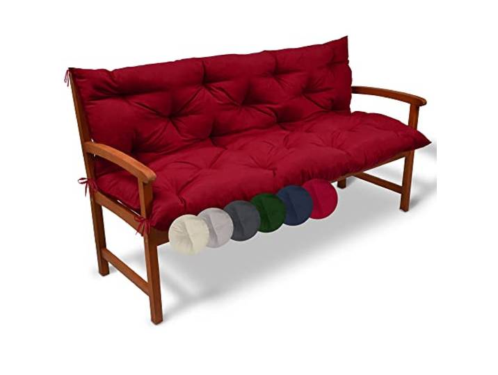 Beautissu Coussin Banc de Jardin Matelas Extérieur Confortable Terrasse 100x50x50cm rouge terrasse balcon d'assise dossier mobilier Flair BR