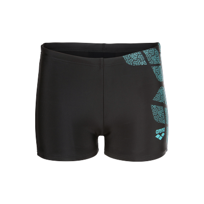 Badehose ARENA "B ARENA KIKKO SWIM SHORT", Jungen, Gr. 140 (134), N-Gr, schwarz (schwarz, water), Obermaterial: 80% Polyamid, 20% Elasthan, Badehosen Badehose