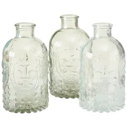 Vase Country 3tlg H 13 cm Glas Glasvase Flaschen Tischvase