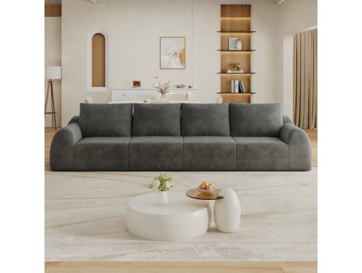 XINGNING Loveseat Kleinsofa Kompressionssofa Boneless Sofa, Platzsparend für Wohnzimmer Schlafzimmer und Wohnung, Montagefrei (4Seater(Dark Gray))
