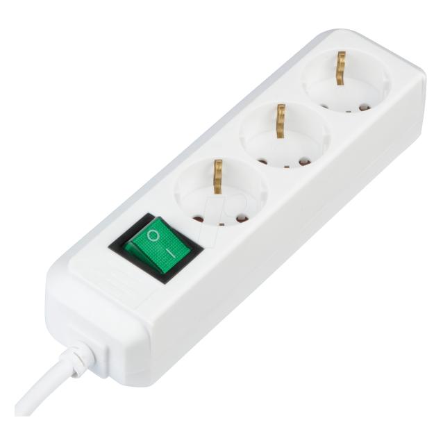 Brennenstuhl Eco-Line Steckdosenleiste mit Schalter 3-fach weiss 1,5m H05VV-F 3G1,0 (3x, CEE 7/3, 1.50 m) (EL 3-FACH MS-WS-4007123057610)