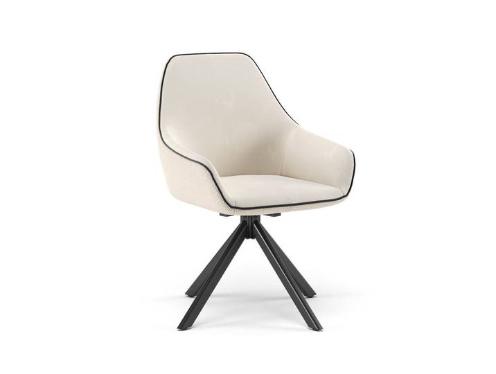 Vicco Loungesessel Eleganza Beige 60 x 89 cm, Metall, Rechteckig, 60x89x62 cm, Esszimmer, Stuhl, Armlehnstühle