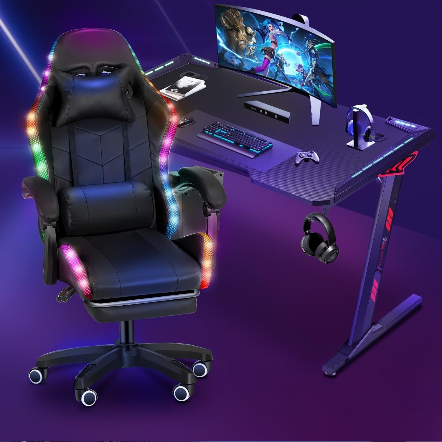 Selius Gamingstoel met RGB Verlichting en Ingebouwde Speakers