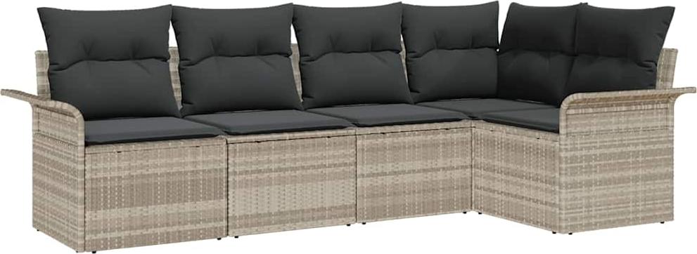 vidaXL Gartensofa-set 5 Stk. Poly-Rattan