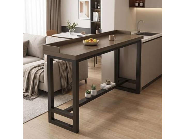 Bartisch Lang Schmal, Stehtisch Hochtisch Küche Theke Bistro Industriell Bartisch Lang Schmal, Stehtisch Hochtisch Küche Theke Bistrotisch Industriell aus Holz & Metall, für Kleine Räume