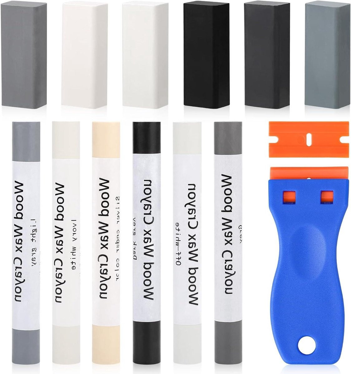 Laminaat Reparatie Set Grijze Serie - 12 Delig - Hout Reparatie Kit voor Meubels