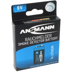 Ansmann Lithium Batterie für Rauchmelder 9V E-Block speziell für Rauchwarnmelder