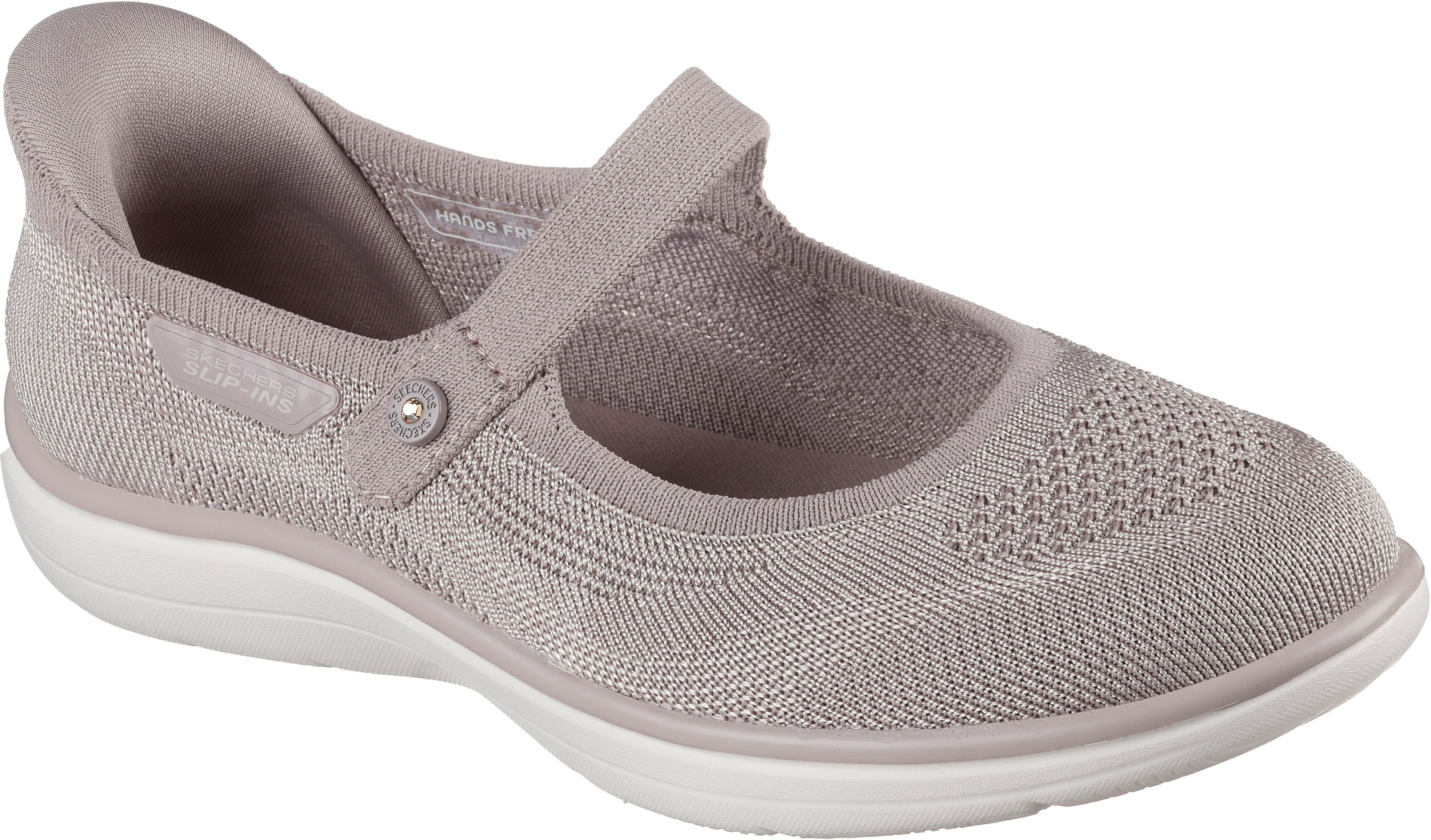 Ballerina SKECHERS "ON-THE-GO FLEX RADIANT-ESTEL", Damen, Gr. 42, Textil, beige (taupe), Schuhe Ballerina, Freizeitschuh, Schlupfschuh mit Handsfree Slip-Ins Funktion taupe 42, Textil