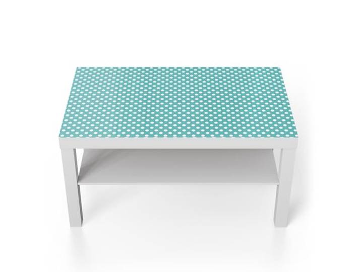 DEQORI Glastisch weiß groß 90x50 cm Motiv Türkise Harmonie ausgefallener Beistelltisch aus Glas Hochglanz Couchtisch fürs Wohnzimmer moderner Couch Tisch mit Design