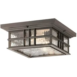 Elstead Lighting, Gartenbeleuchtung, Beacon Square Aussen-Deckenleuchte E27 2-fach Ältere Bronze IP44 Anti-Meerwasser (E27, IP44)