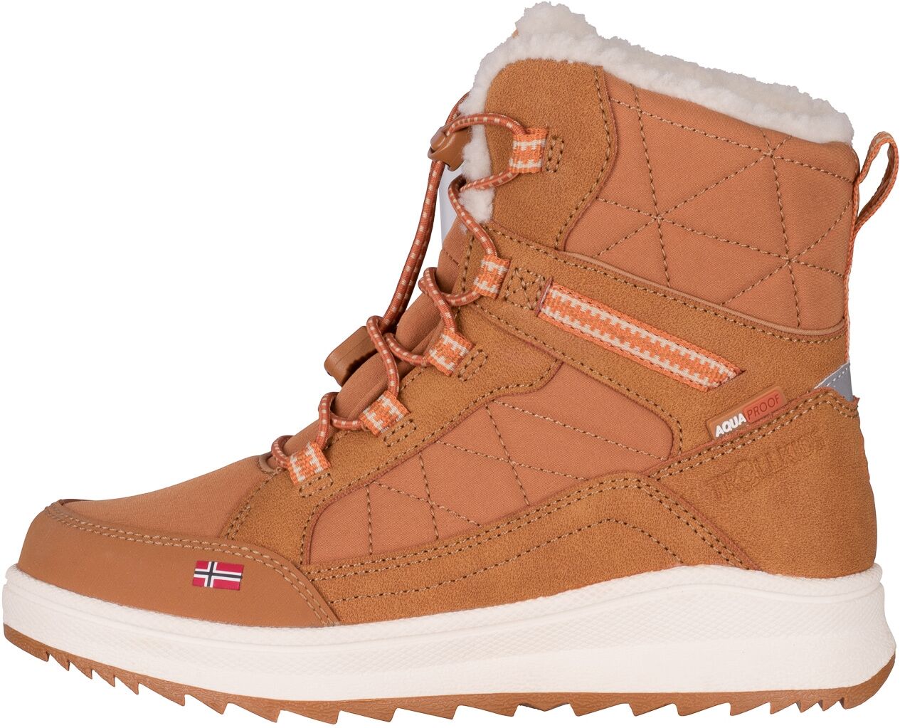 Winterstiefel TROLLKIDS "GIRLS ARENDAL WINTER BOOTS XT", Mädchen, Gr. 32, Fleece, braun (almond), Synthetik, Textil, Schuhe Winterstiefel, Snowboots, Winterstiefel, Winterschuhe, wasserdicht almond 32, Fleece