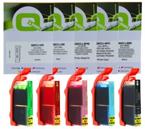 Q-Nomic CLI-8 Pack ahorro BK/PC/PM/R/G