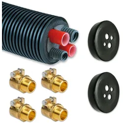 Anschlusspaket Wärmepumpenrohr für Luft-Wasser Wärmepumpen, 1-15m, Ø 125 mm, 2x 32x2,9mm, Armacell (Ausführung: 3 Meter 32x2.9 mm (DN26))
