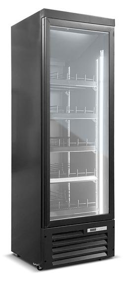 Gastro Getränkekühlschrank | Flaschenkühlschrank | Gewerbekühlschrank | 1 Glastür | Schwarz | 600 Liter | +2 bis +10 °C