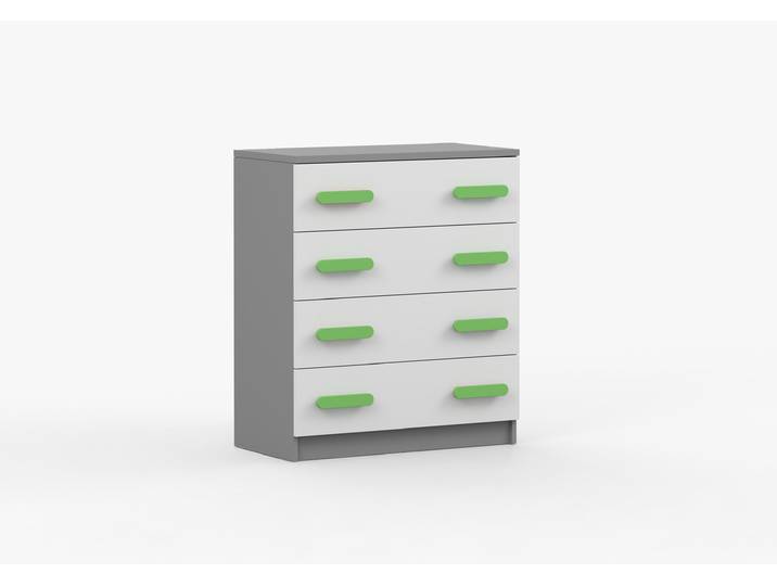Kommode JONAS II 02 80 cm Grau Weiß Limette