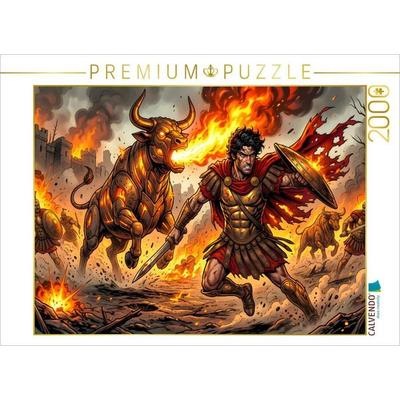 CALVENDO Puzzle Feuerspeiende Stiere | 2000 Teile Lege-Größe 90x67cm Foto-Puzzle für glückliche Stunden, von , Calvendo Puzzle