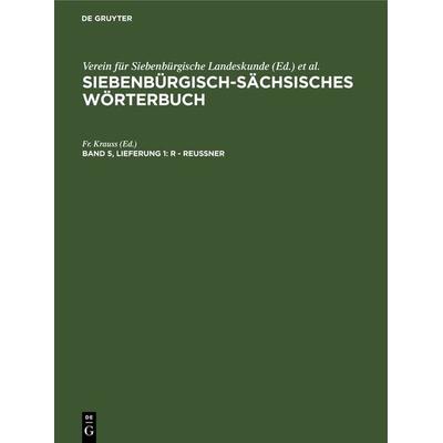 R - Reussner, Gebundene Ausgabe von , De Gruyter, 978-3-11-268809-0