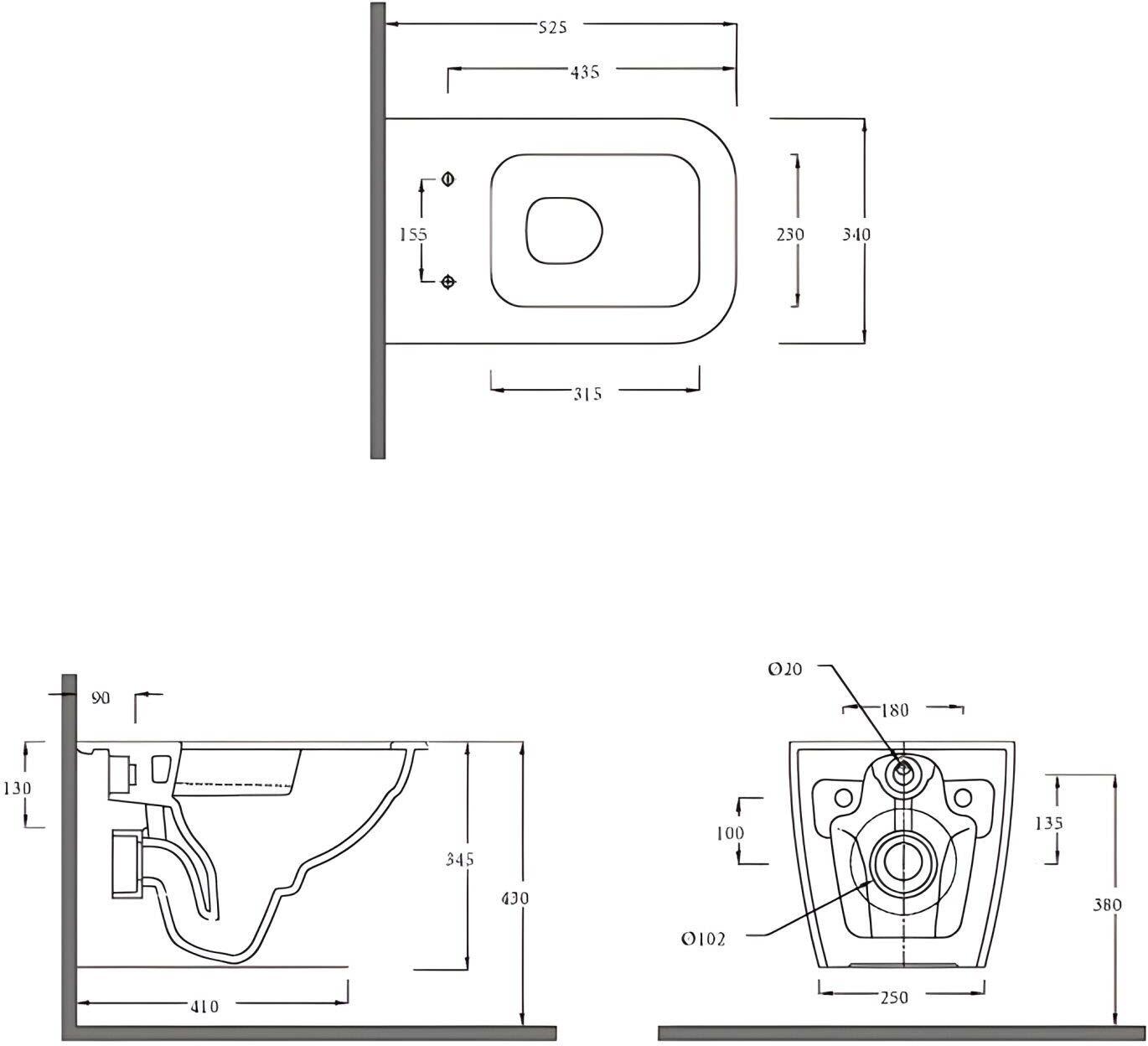 Kludi RESA C Spiralflush-Wand-WC und WC-Sitz