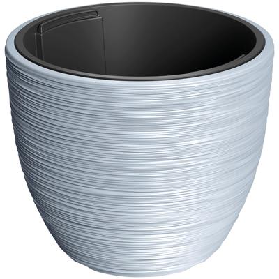 Blumentopf PROSPERPLAST "FURU", grau (hellgrau), H:38,5cm Ø:47cm, Kunststoff, Pflanzgefäße