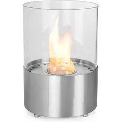 Moritz Ethanol Kamin Tischkamin I 29 x 20 x 20 cm Edelstahl I Tischfeuer rund I 500 ml Edelstahldose I Bioethanol Kamin I Bio Ethanol Kaminofen Indoor