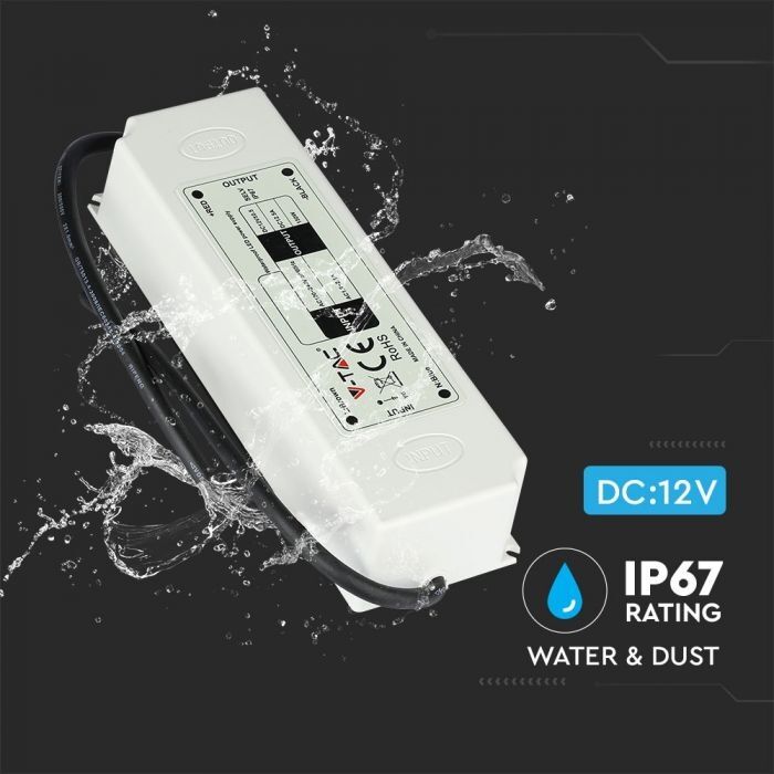 V-Tac Alimentatore / Driver Slim Led 150w 12v 12,5a  Waterproof Ip67 In Plastica Vt-22153 - Sku 3248