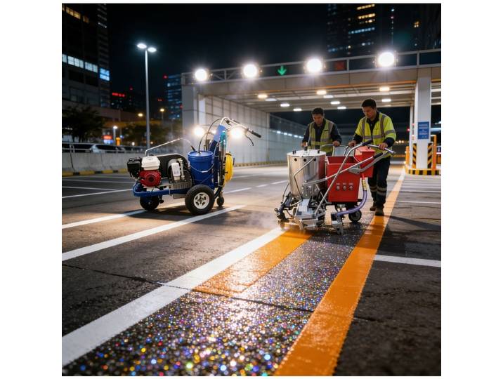 Nouvelle machine automatique de marquage routier avec moteur fiable et pompe à peinture à froid pour la construction routière