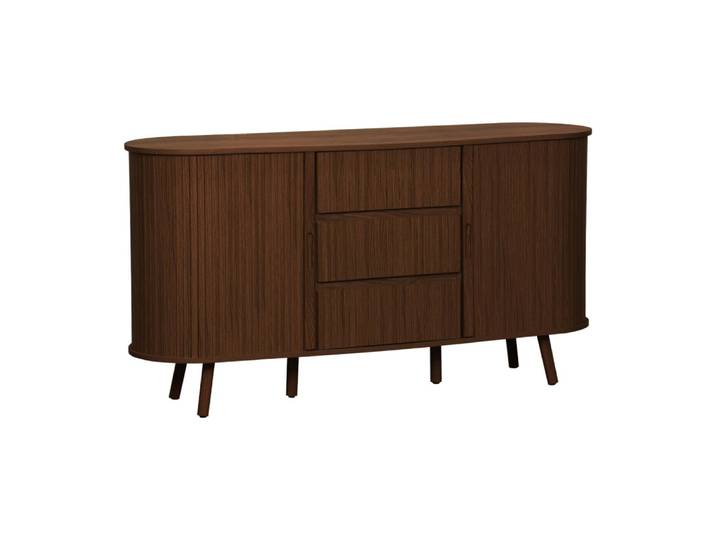 Buffet scandinave 2 portes coulissantes, noyer