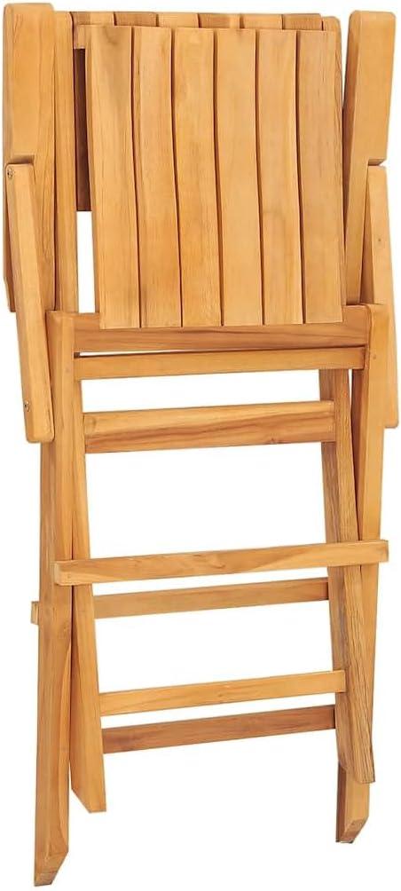 4 klappbare Gartenstühle aus massivem Teakholz, 55x62x90 cm, 4-teiliges Gartenmöbel-Set mit Lattenrost-Design für bequemes Sitzen im Außenbereich