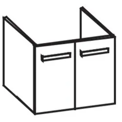 Artiqua 411 Waschtischunterschrank für Darling New 049963, Anthrazit Glanz, 411-WU2T-D50-7065-51 411-WU2T-D50-7065-51