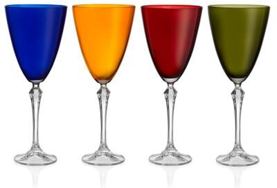 Majestic Gifts Inc. Barski Vivid Wine Glass, Assorted, 9 oz. Set of 4