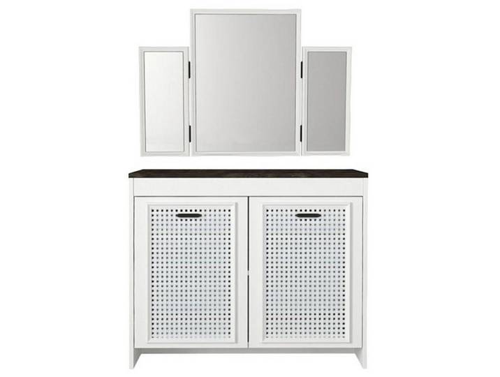 JVmoebel Kommode Weiße Kommode mit Spiegel im modernen Design (2tlg Kommode mit Spiegel), Made in Europa