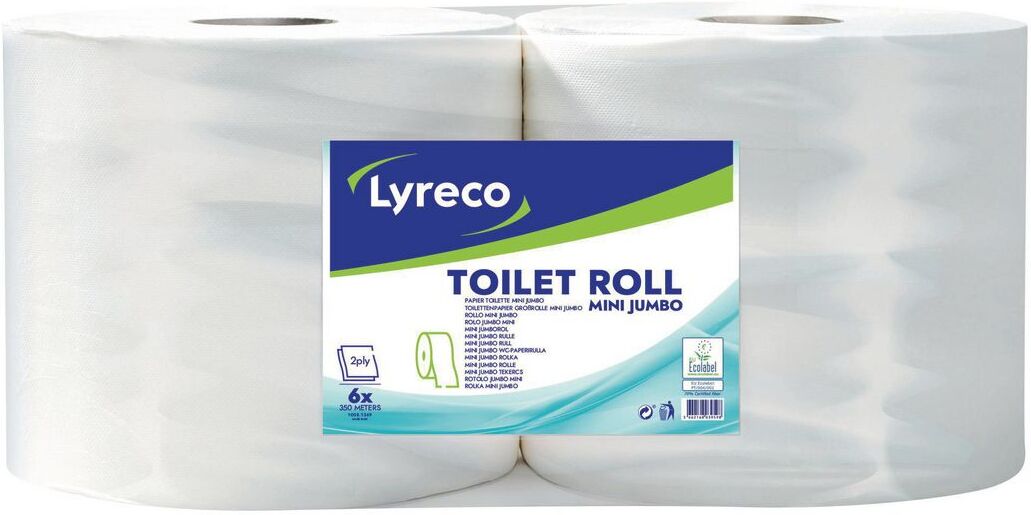 LYRECO Toalettpapper Maxi Jumbo 2-lagers vit 6/fp