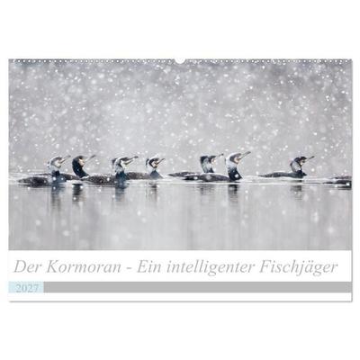 Der Kormoran - Ein intelligenter Fischjäger (Wandkalender 2027 DIN A2 quer), CALVENDO Monatskalender