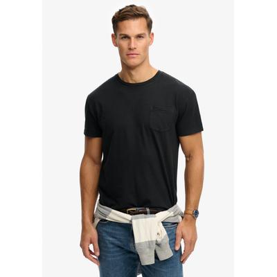 Superdry "COTTON CLASSIC LINEN PKT TEE" Baumwollmischung, relaxed fit aus luftig leichtem Baumwoll-Leinen-Mix