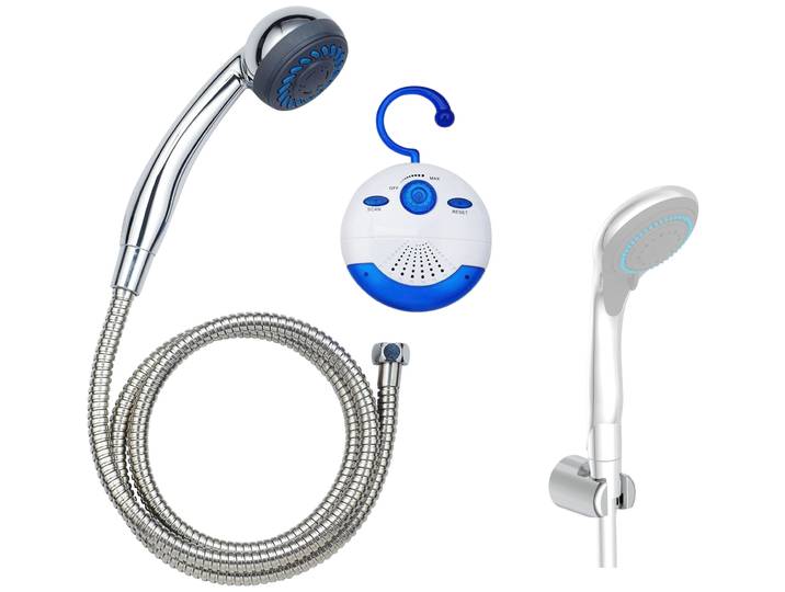 Handbrause KIRCHHOFF SHOWER & SWING , grau (chromfarben), B:11,5cm H:24cm, Duschköpfe, Handbrause, mit Duschradio