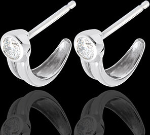 Edenly Diamant Ohrstecker Karabiner in Weissgold - 0.25 Karat