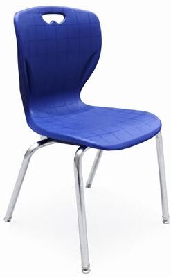 LeisureMod 10-Pack Ergonomic Stackable Student Chair with Handle & Chrome Steel Legs for Classroom Office - N/A