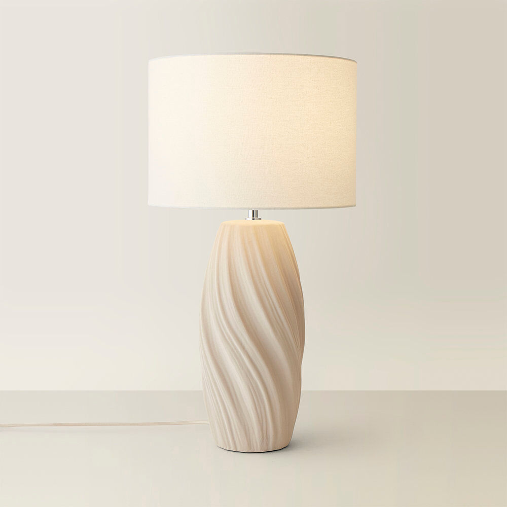 17 Stories Lydia Ceramic Table Lamp Beige 59cm H X 32cm W X 32cm D
