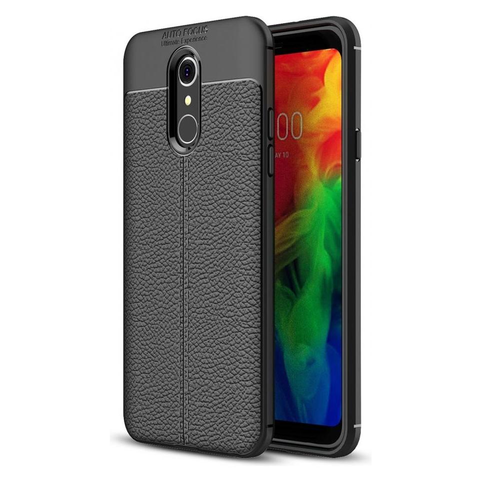 Screenguard LG Q7+ Hülle Leather Design TPU Cover (LG Q7+) (00024608)