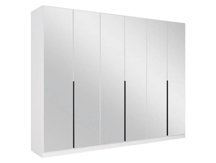Drehtürenschrank 271 cm Skyla Weiß/Glas
