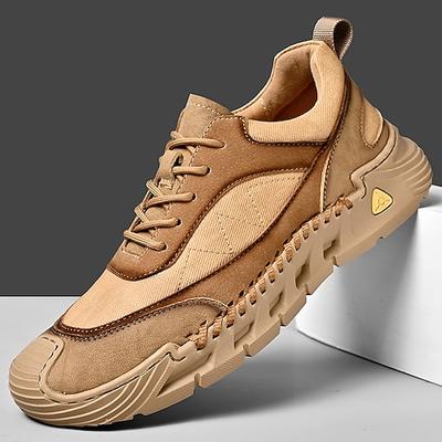 Herren-Wanderschuhe aus hellbraunem Kunstleder – strapazierfähig, bequem und vielseitig für Outdoor-Abenteuer und Sport