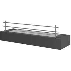 OutInFire FIREBOX 600 – Mattschwarzer freistehender Biokamin, freistehender Bioethanol-Einsatz – ohne Glas – 45 cm linearer Brenner / 1 l Fassungsvermögen