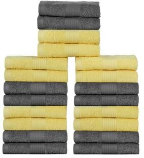 Ample Decor Plush Thick Cotton Assorted Color Washcloths 12x12 Inch - Pack of 20