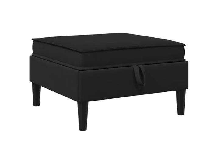 IBUQDDV Sofa-Hocker mit Stauraum Schwarz Samt Rechteckige Form, schlanke Füße, schlichtes Muster, herausnehmbare Sitzkissen, hochdichter Schaum