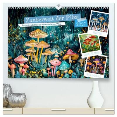 Zauberwelt der Pilze - Fantasievolle Pilze im verwunschenen Wald (hochwertiger Premium Wandkalender 2027 DIN A2 quer), Kunstdruck in Hochglanz