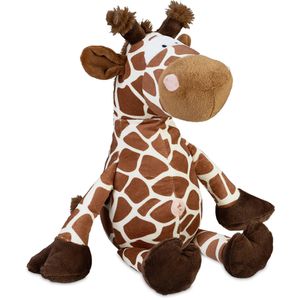 Relaxdays Türstopper Giraffe, aus Stoff, für den Boden, rutschfest, braun, 26 x 25 x 23cm