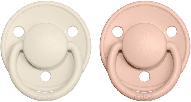 BIBS De Lux Natural Rubber Size 2: 6+ months tétine Ivory / Blush 2 pcs